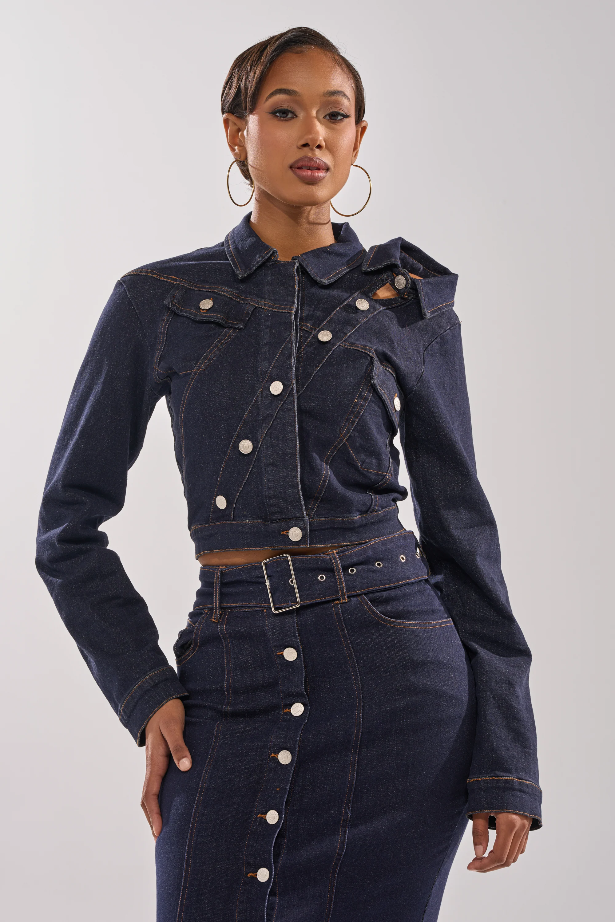 YOU GOT ME SPINNING DENIM BUTTON DOWN - Image 2
