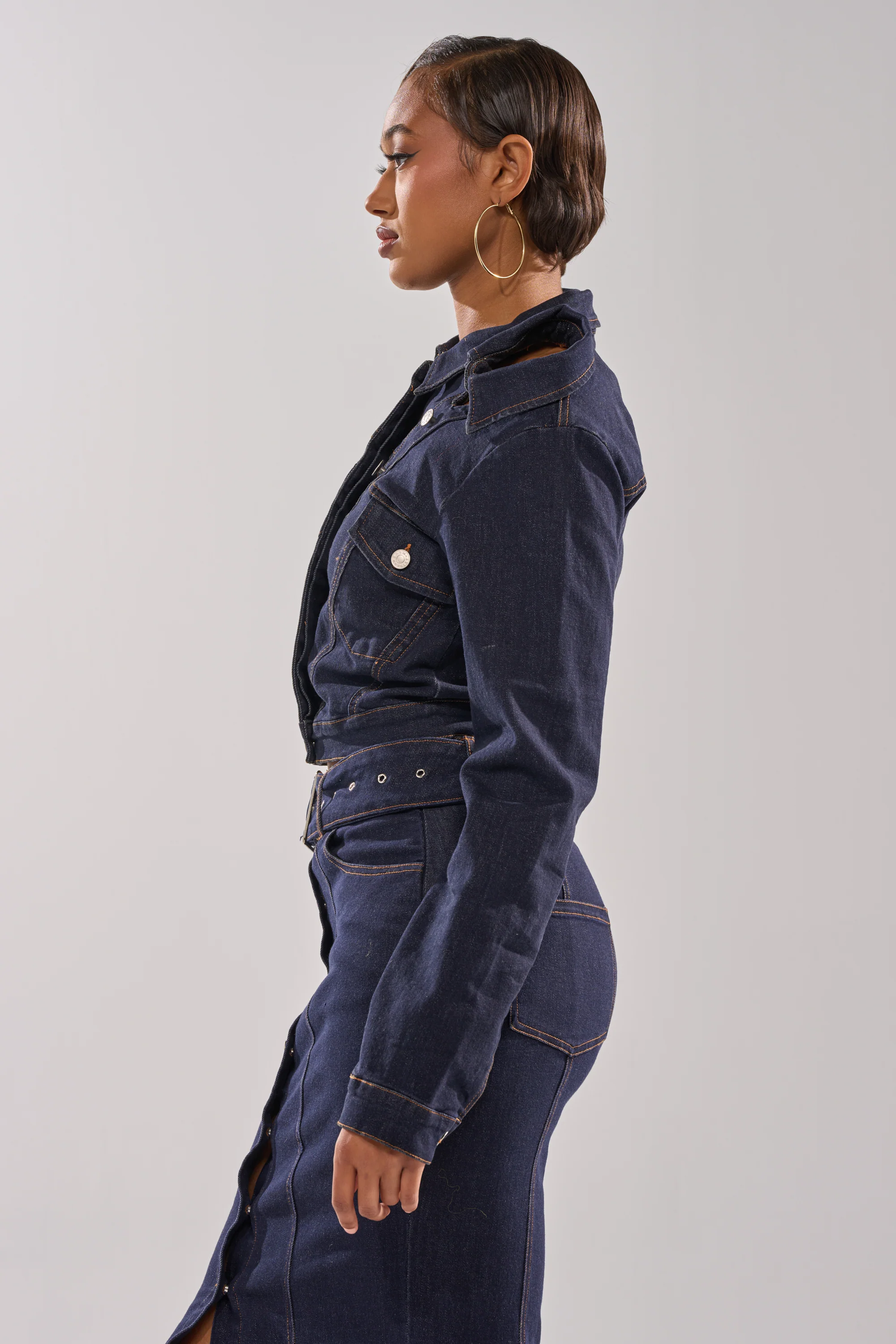 YOU GOT ME SPINNING DENIM BUTTON DOWN - Image 5