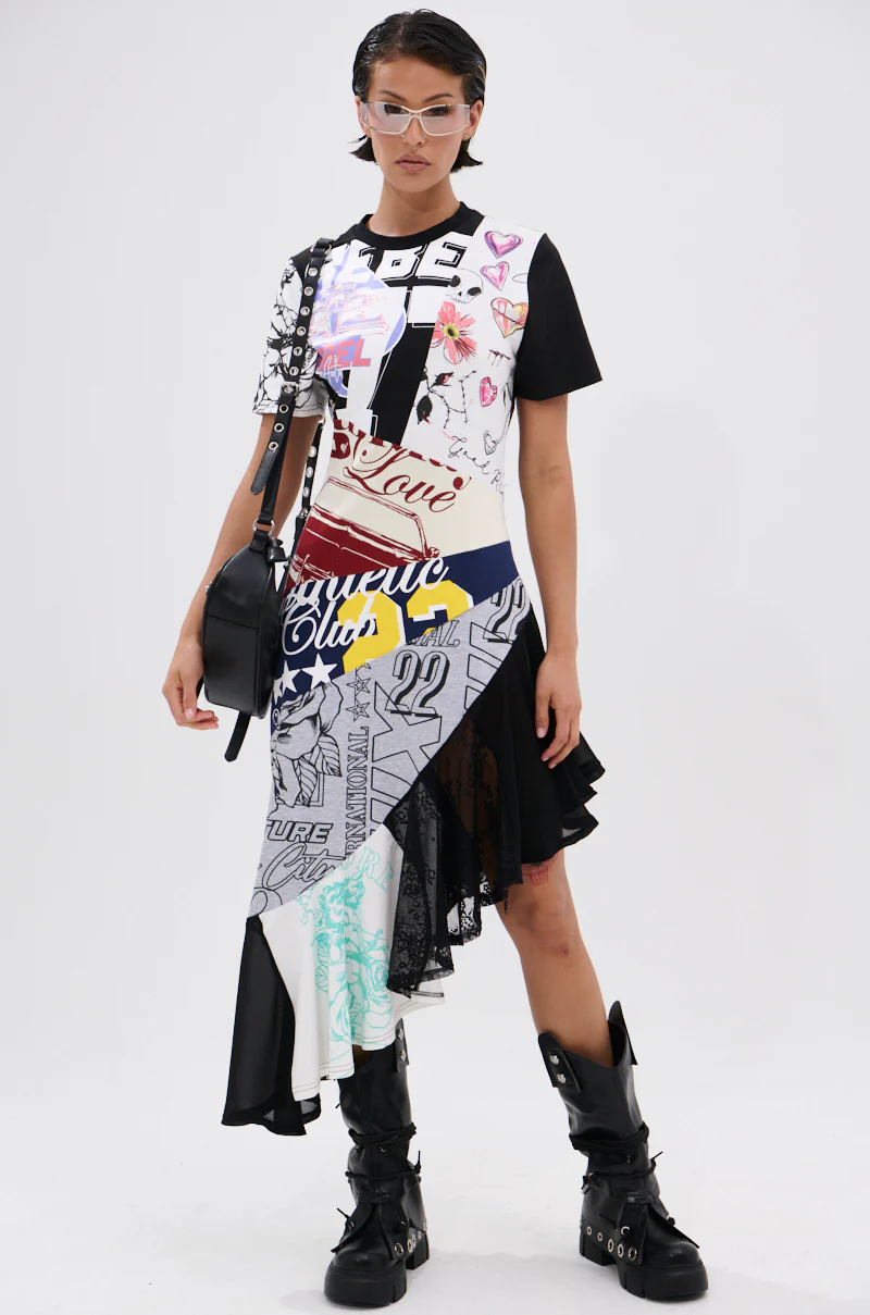 YOU WERE THE ONE PATCHWORK MIDI DRESS - Image 2