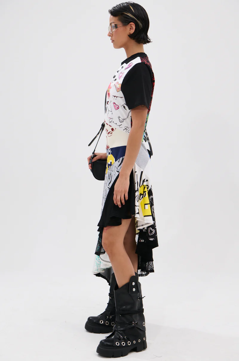 YOU WERE THE ONE PATCHWORK MIDI DRESS - Image 4