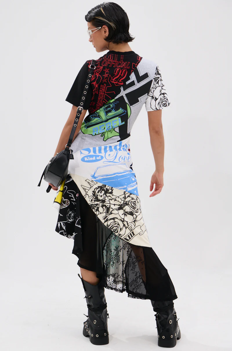 YOU WERE THE ONE PATCHWORK MIDI DRESS - Image 5