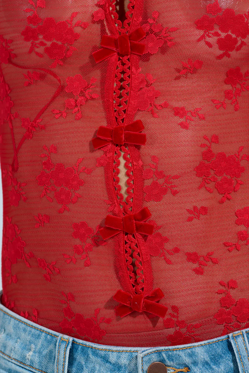 YOU WILL SEE LACE BODYSUIT IN RED - Image 6
