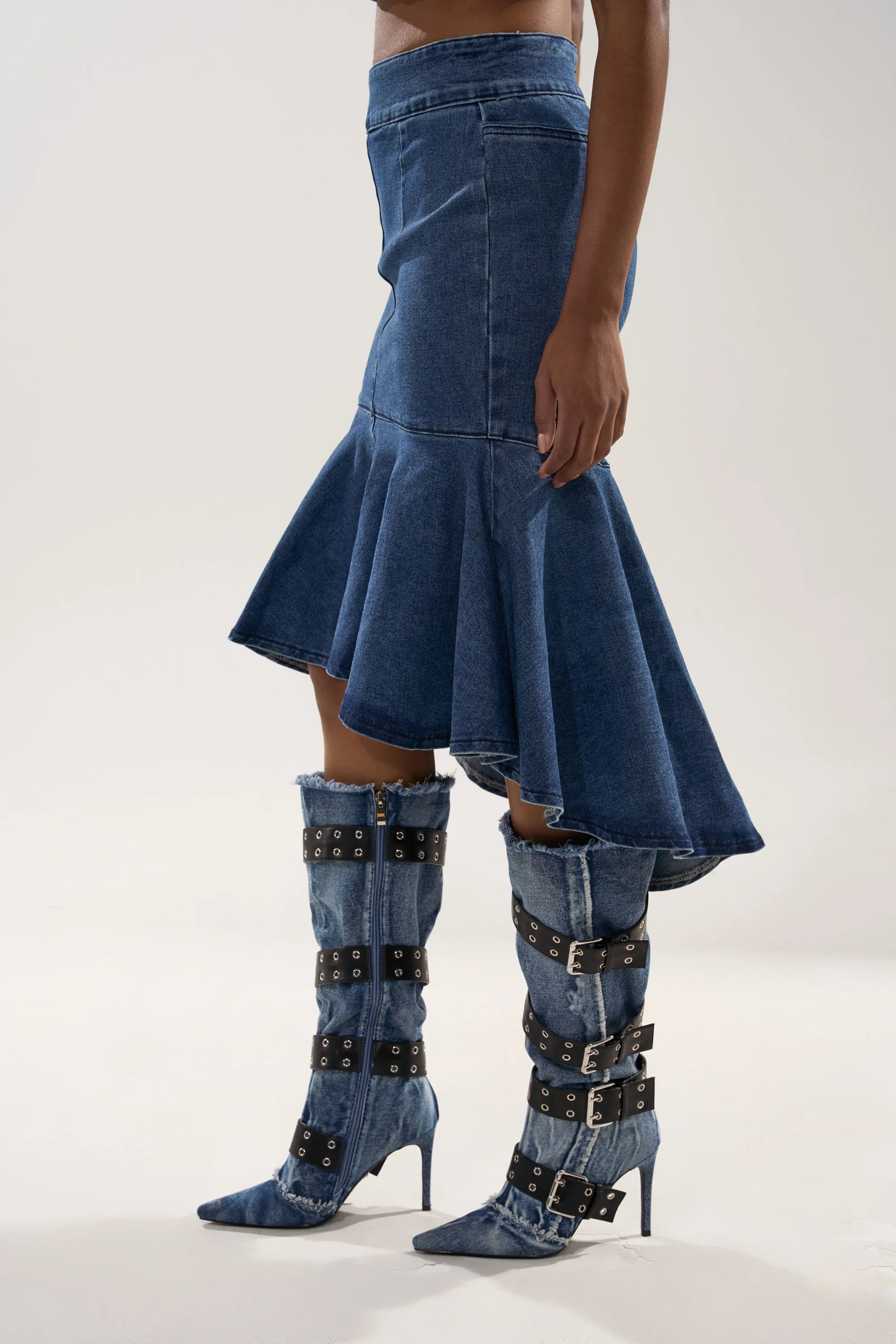YOU WISH DENIM MIDI SKIRT - Image 3