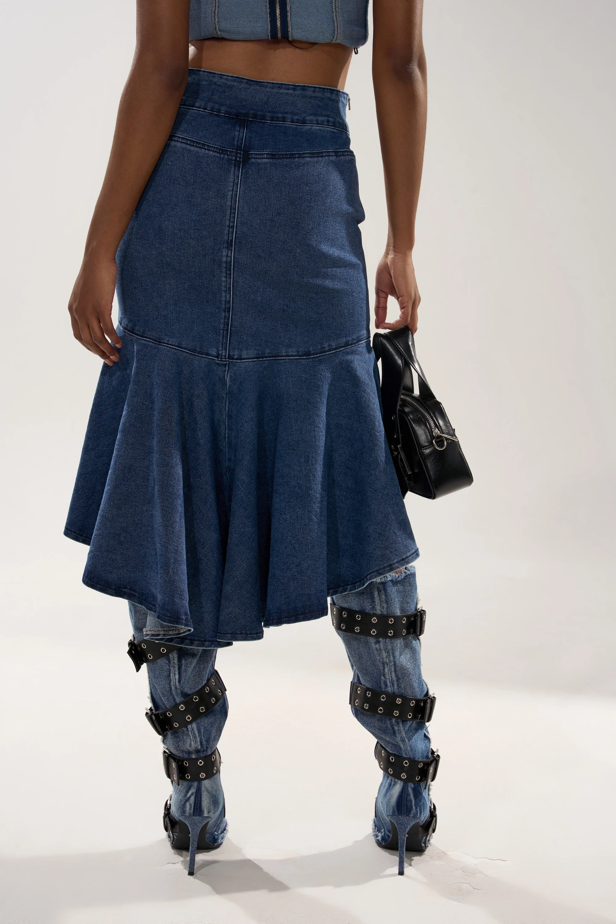 YOU WISH DENIM MIDI SKIRT - Image 4