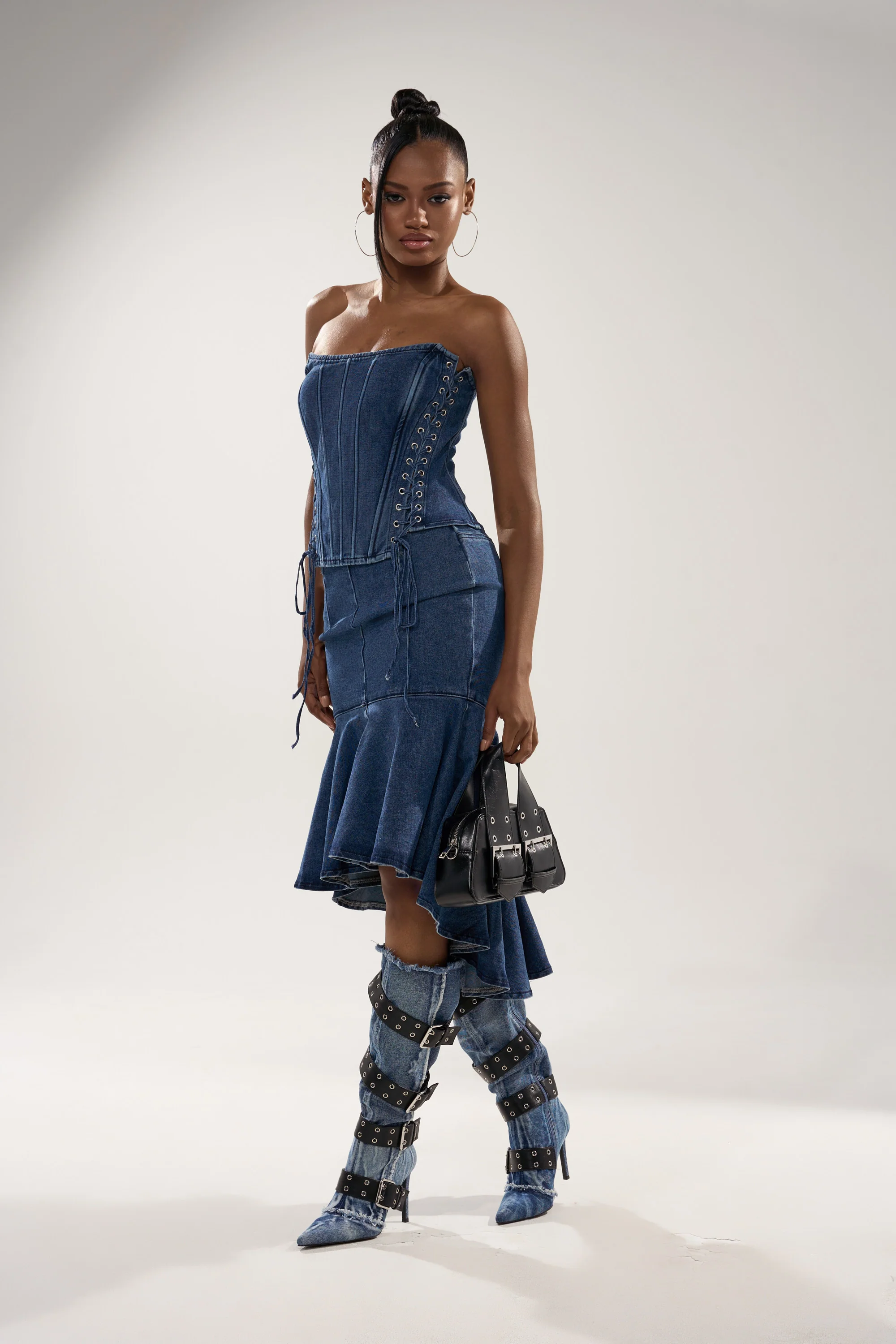 YOU WISH DENIM MIDI SKIRT - Image 5
