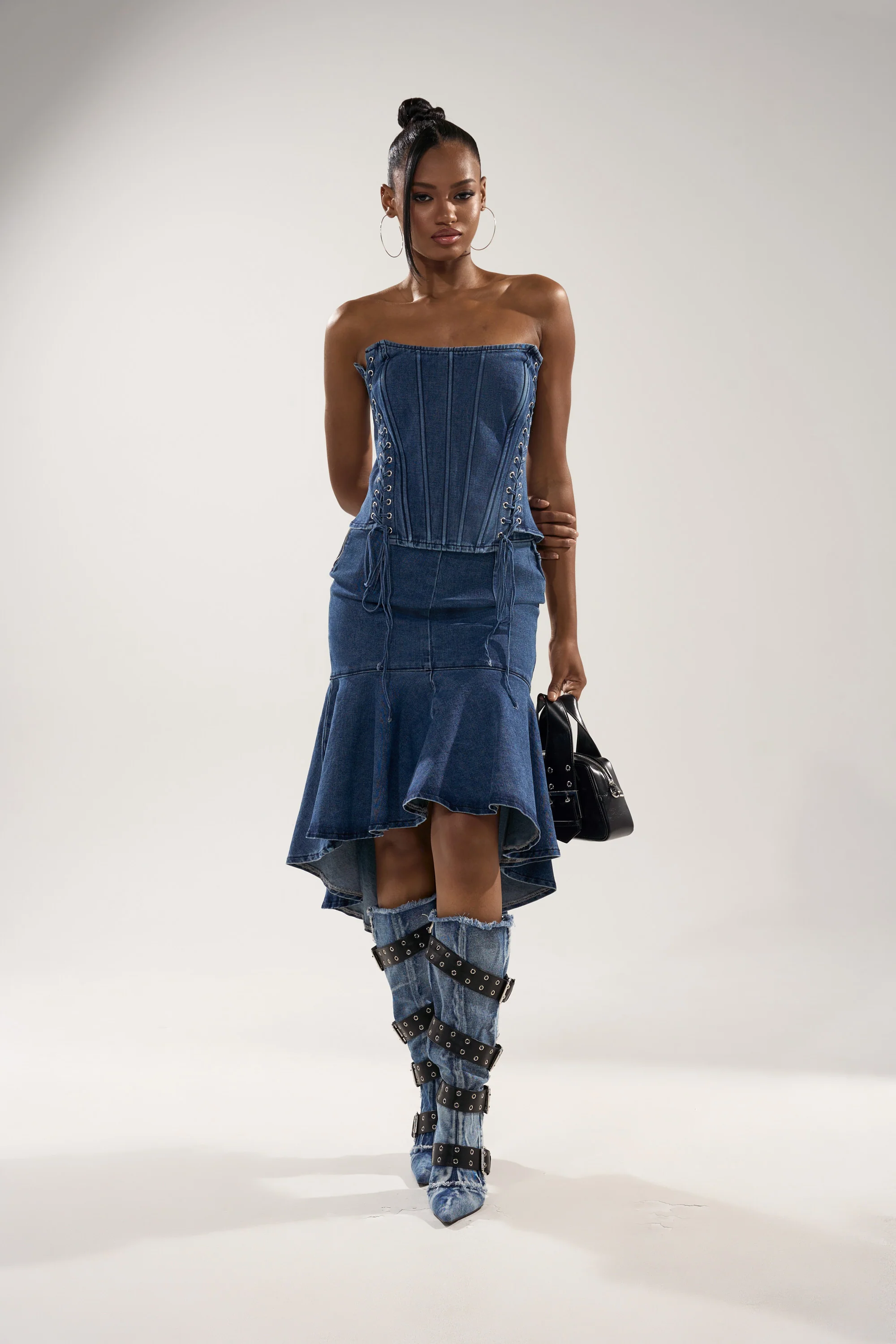 YOU WISH DENIM MIDI SKIRT - Image 6