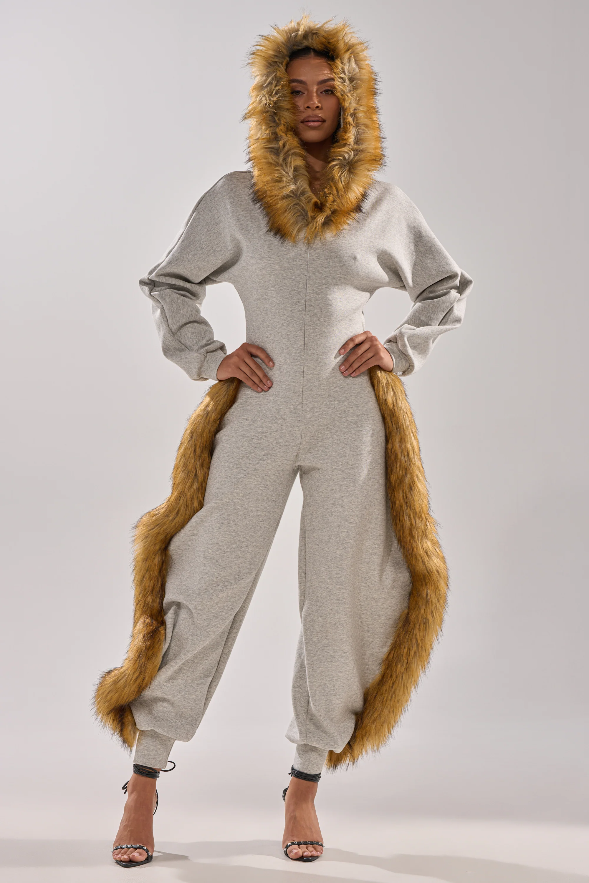 YOU WISH JUMPSUIT WITH FUR ACCENTS - Image 2