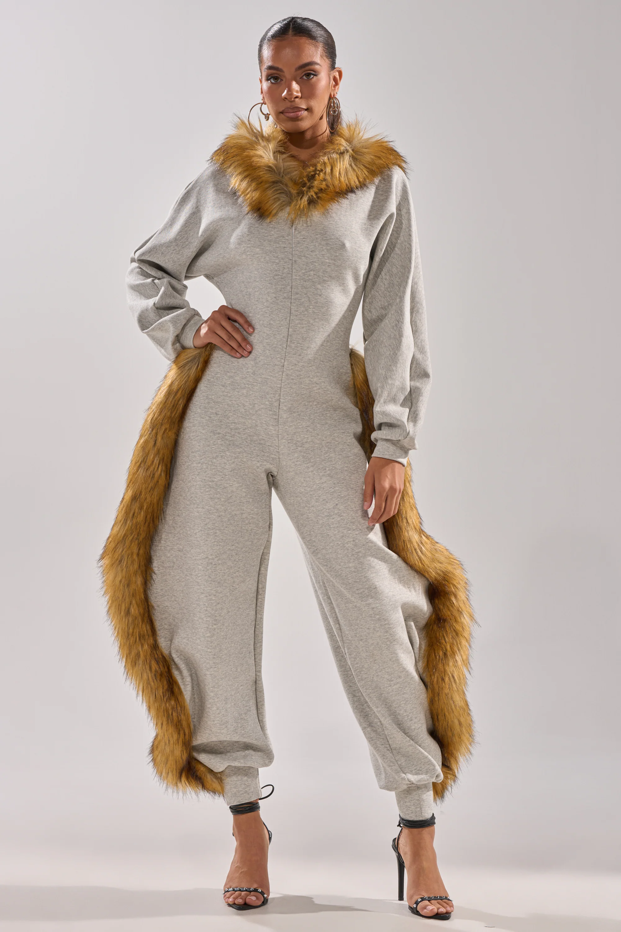 YOU WISH JUMPSUIT WITH FUR ACCENTS - Image 5
