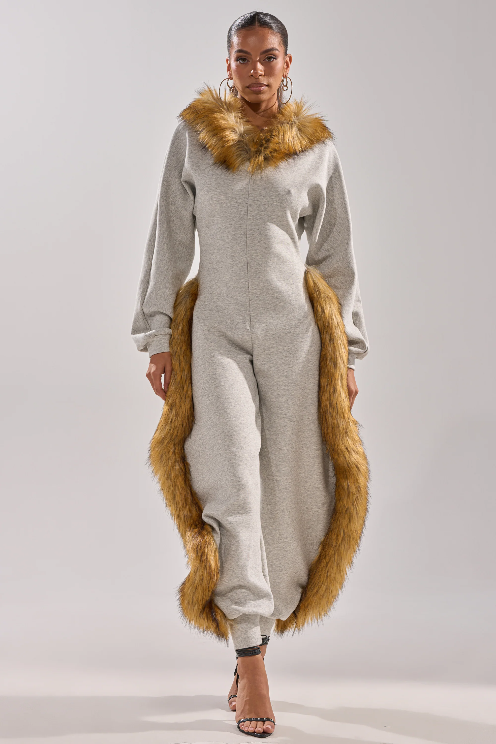 YOU WISH JUMPSUIT WITH FUR ACCENTS - Image 6
