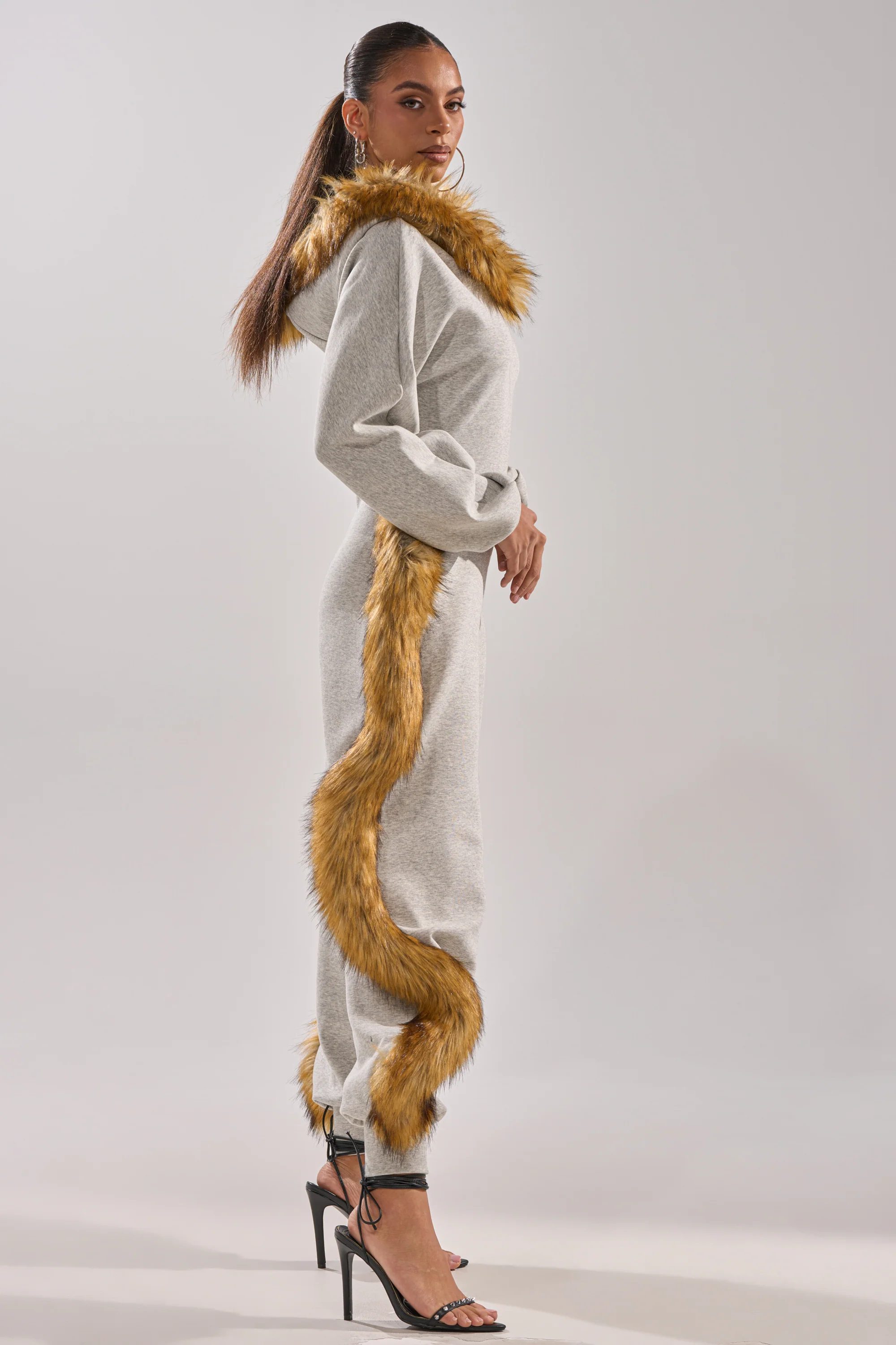 YOU WISH JUMPSUIT WITH FUR ACCENTS - Image 7