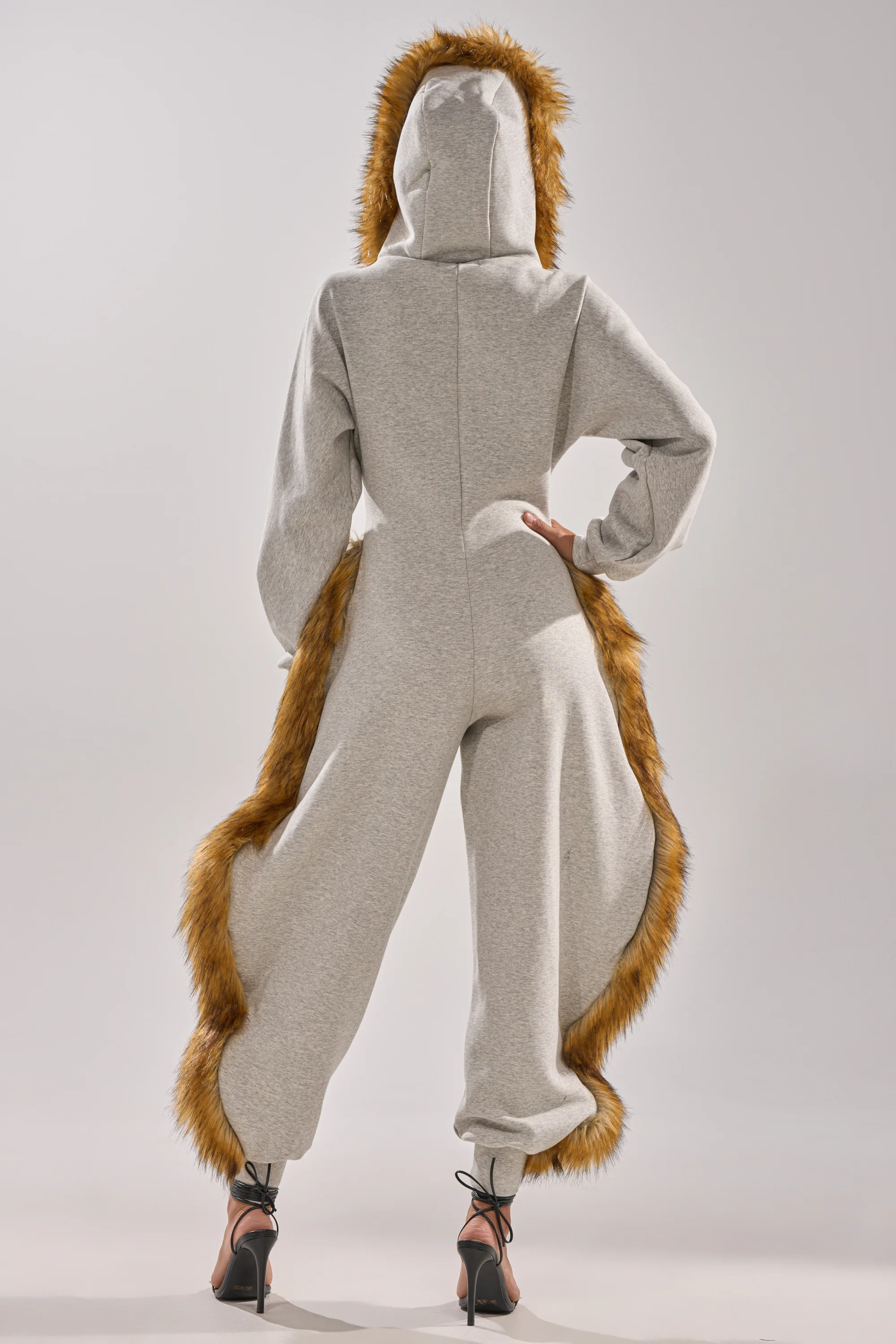 YOU WISH JUMPSUIT WITH FUR ACCENTS - Image 8