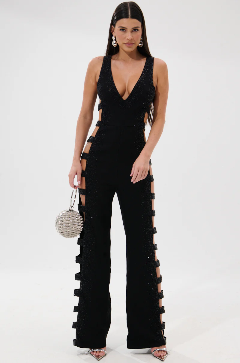 YOUR MAIN ONE CUTOUT JUMPSUIT WITH RHINESTONES - Image 2