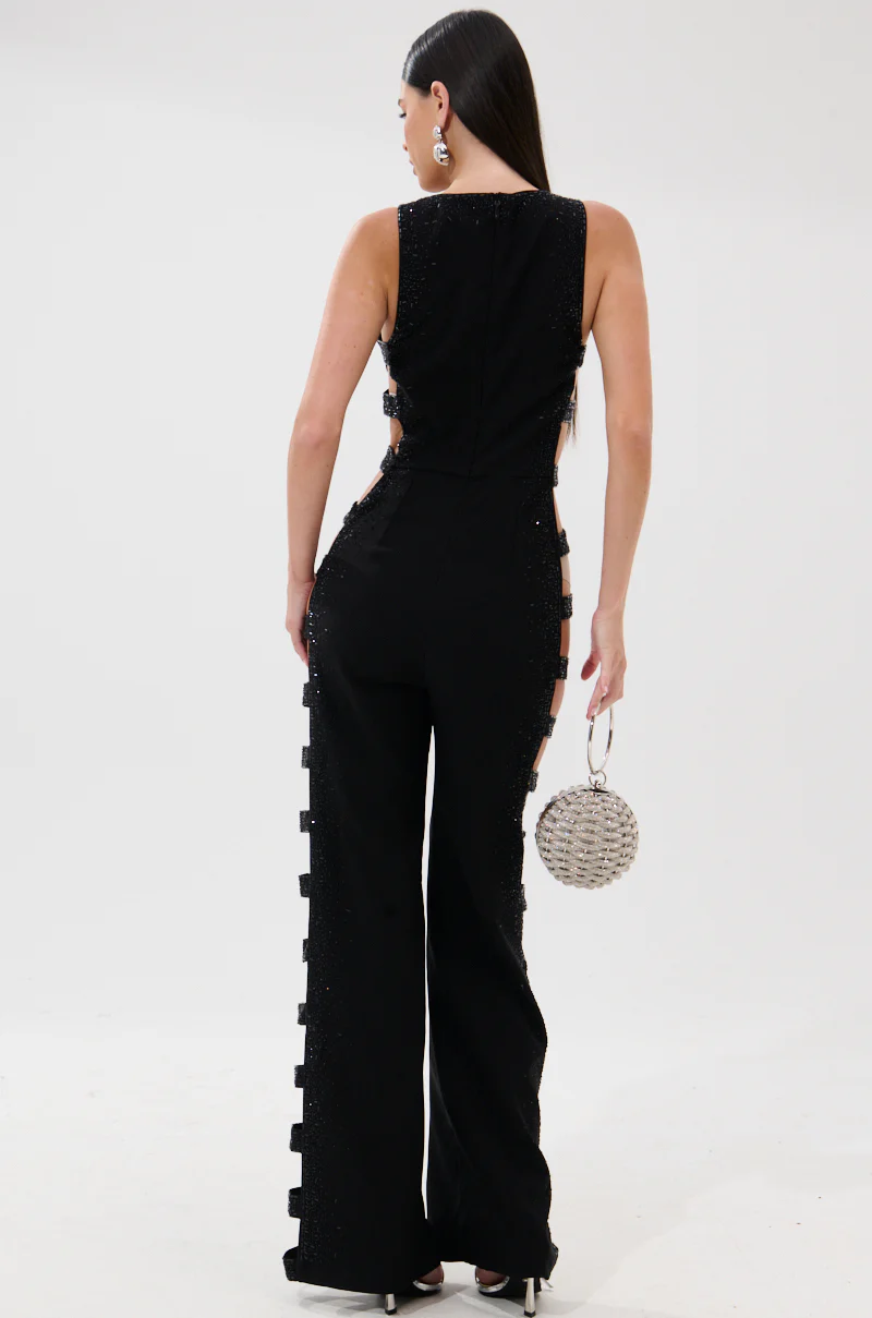 YOUR MAIN ONE CUTOUT JUMPSUIT WITH RHINESTONES - Image 4