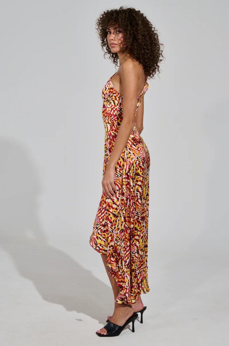 ZAMIRA PRINTED SATIN MAXI DRESS - Image 3