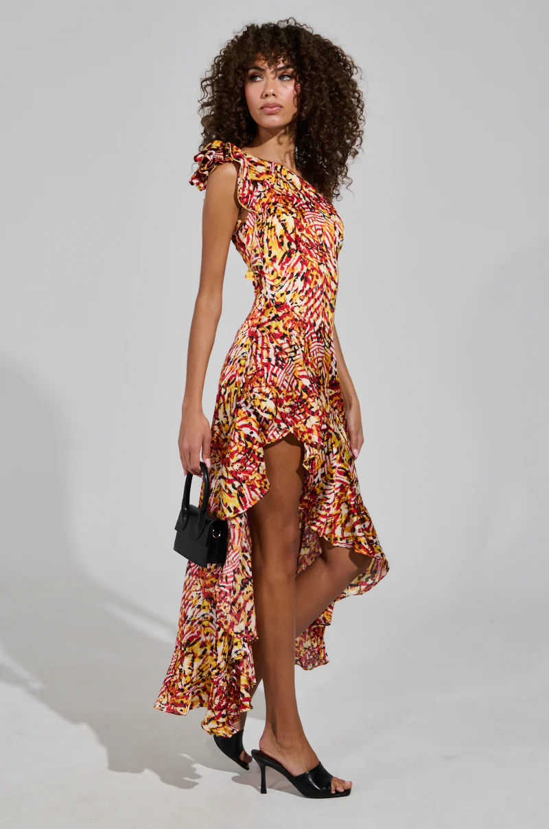 ZAMIRA PRINTED SATIN MAXI DRESS - Image 4