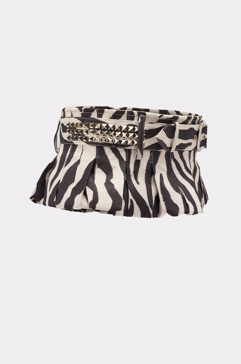 ZEBRA PEPLUM BELT SKIRT - Image 10