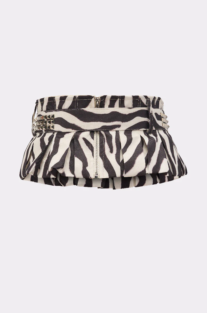 ZEBRA PEPLUM BELT SKIRT - Image 11