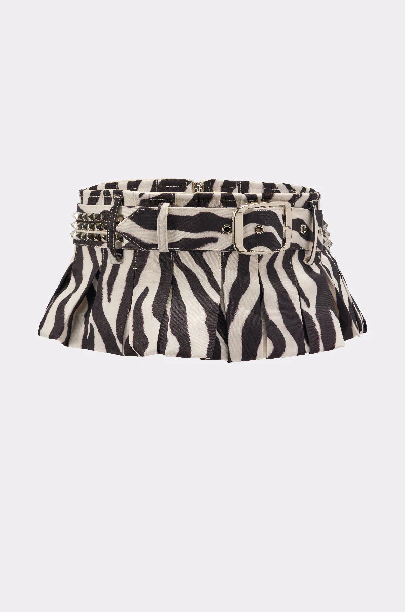 ZEBRA PEPLUM BELT SKIRT - Image 9