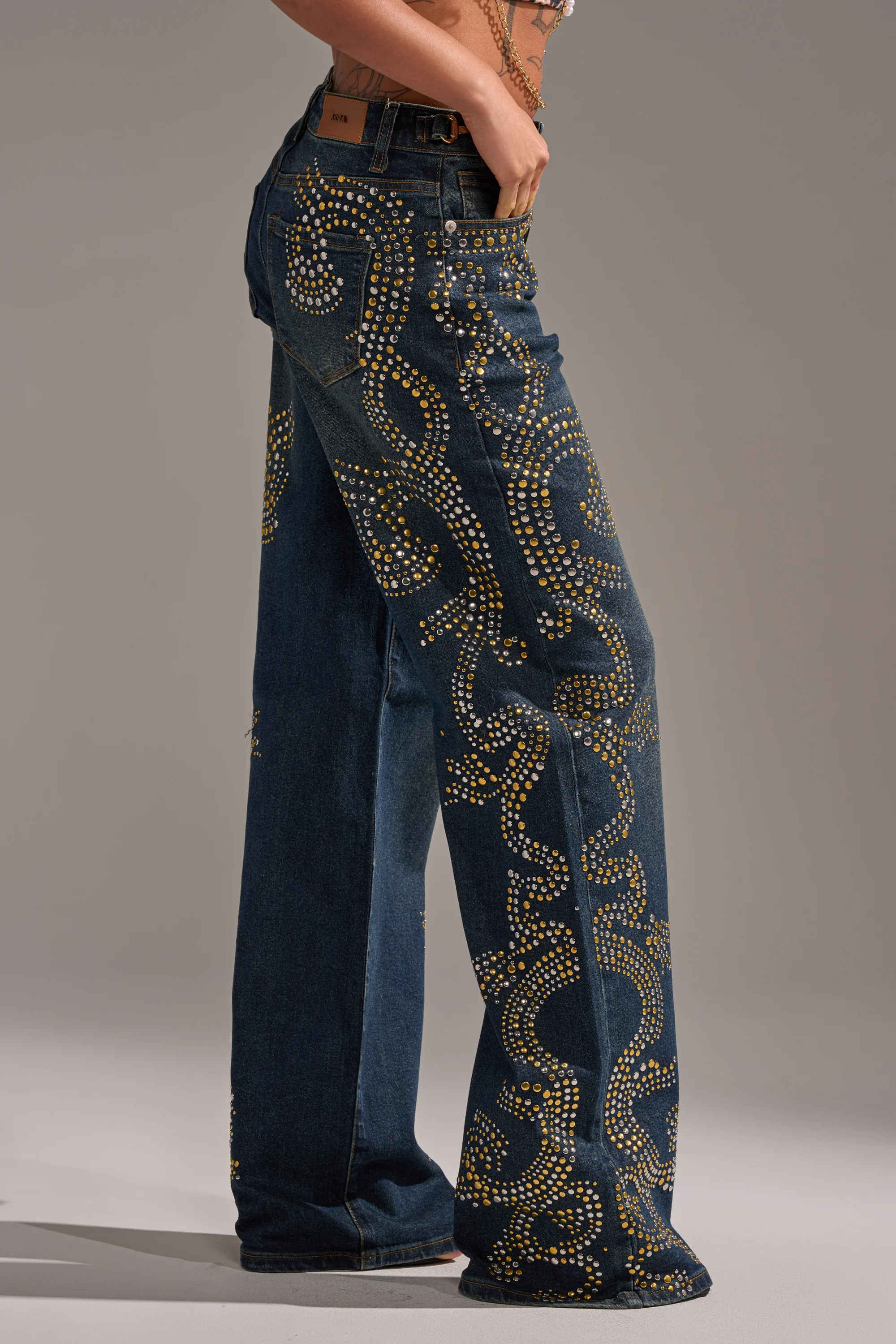 ZIGGY STUDDED WIDE LEG DENIM - Image 4