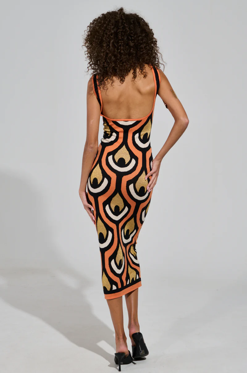 ZIGGY MIDI DRESS IN ORANGE - Image 6