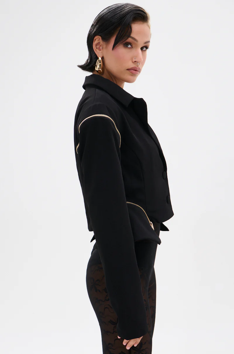 ZIPPED UP PEPLUM BLAZER - Image 6