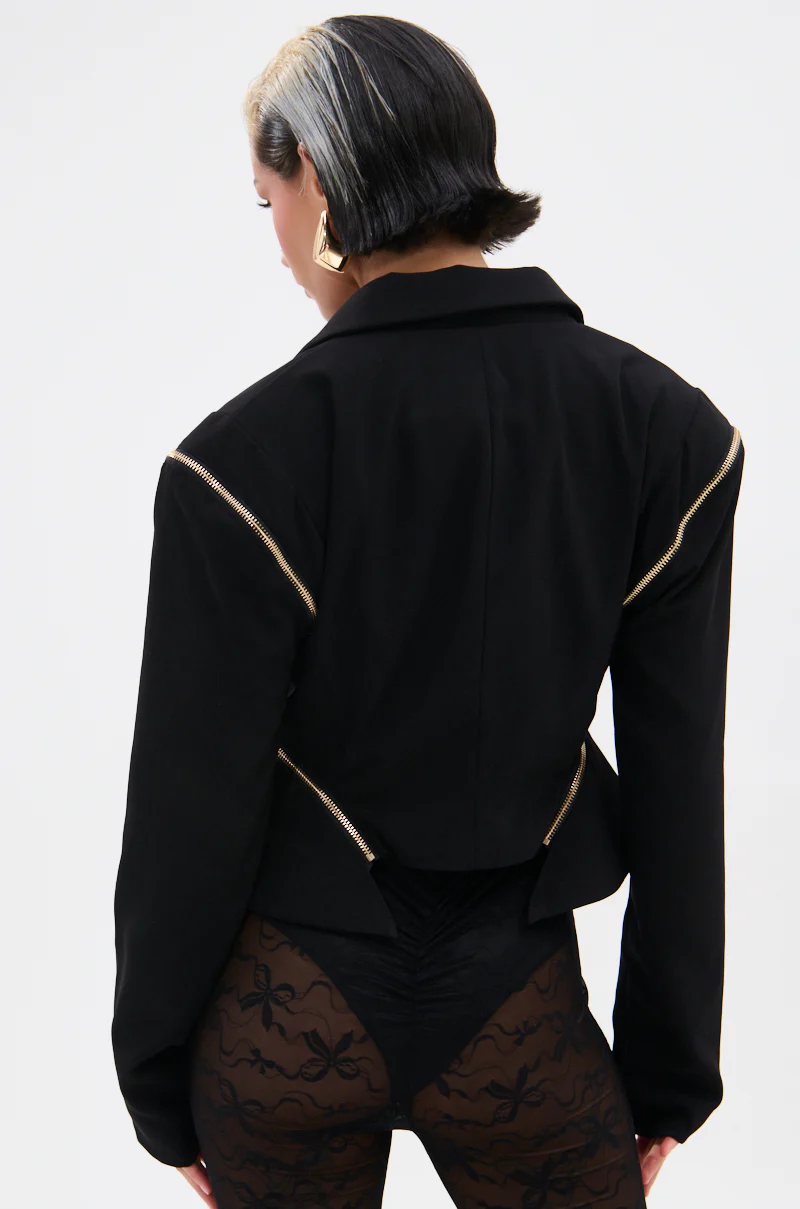 ZIPPED UP PEPLUM BLAZER - Image 7