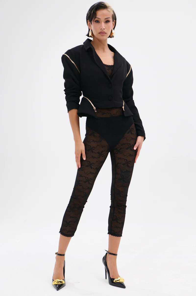 ZIPPED UP PEPLUM BLAZER - Image 9
