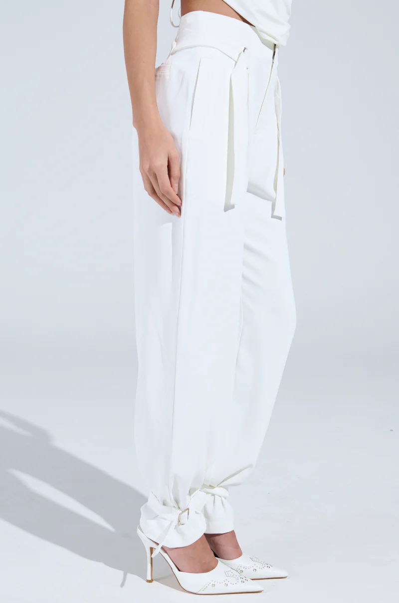 ZOE BUCKLE WAIST WIDE LEG PANTS - Image 4