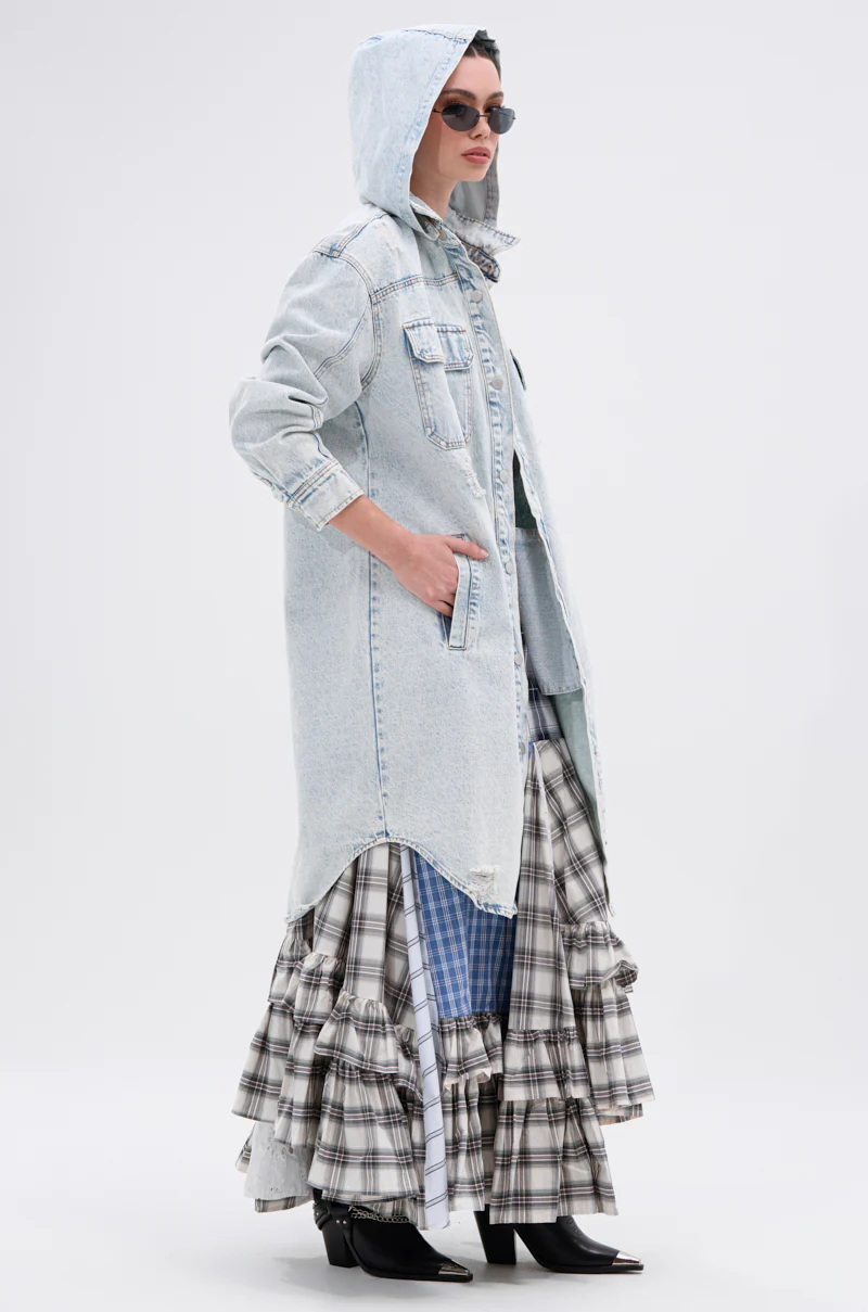 ZOEY HOODED DENIM JACKET - Image 4