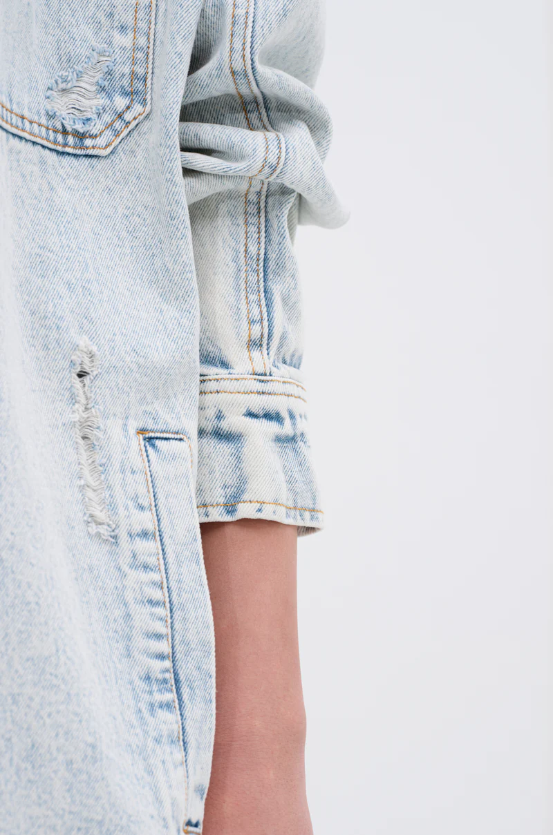 ZOEY HOODED DENIM JACKET - Image 7